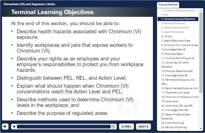 chromium awareness training objectives