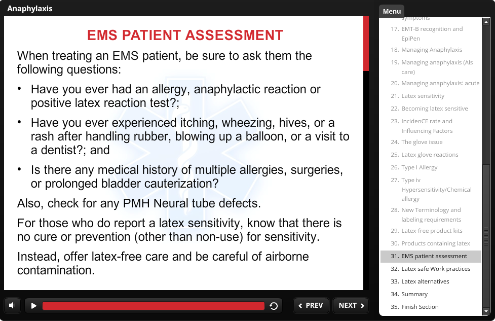 A screen shot of an ems patient assessment.